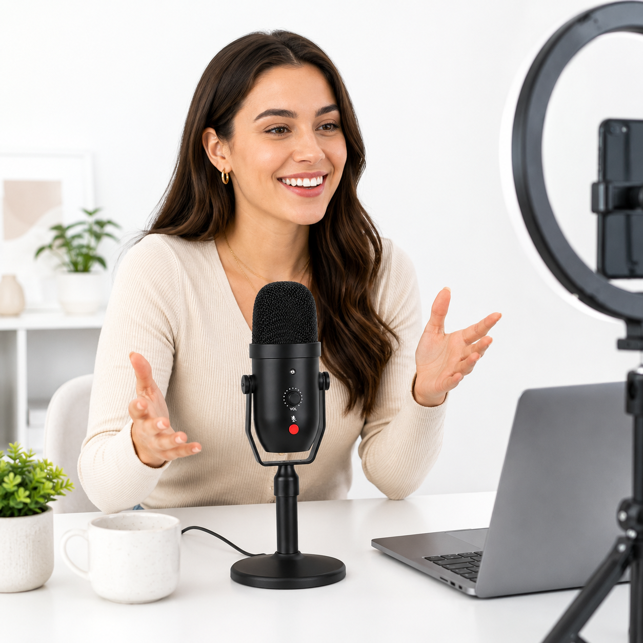 Professional Condenser Desktop Live Broadcast /USB Condenser Mic